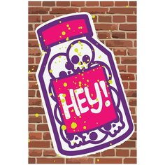 Картина по номерам на холсте граффити дружелюбные таблетки - 1588 40X60