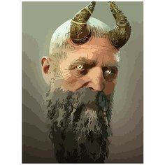 Картина по номерам на холсте Игра God of War Ragnarok Мимир - 6224 В 30x40