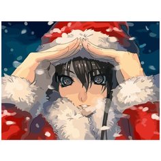 Картина по номерам на холсте Новый Год (Рождество, Дед Мороз, Снегурочка, Аниме) - 7508 Г 30x40