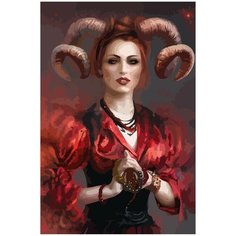 Картина по номерам на холсте знак зодиака овен девушки космический пейзаж - 1514 40X60