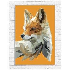 Картина по номерам на холсте лиса (абстракция, ло поли, low poly, минимализм) - 9271 В 20x30