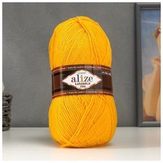 Пряжа "Lanagold fine" 49% шерсть, 51% акрил 390м/100гр (216 канарейка) Alize