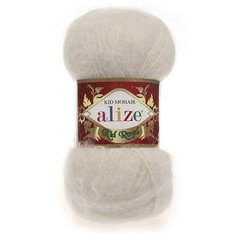 Пряжа Alize Kid Royal Mohair (Кид Роял Мохер) - 3 мотка 67 молочно-бежевый 62% кид мохер, 38% полиамид 500м/50г