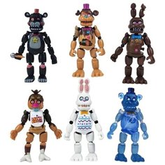 Фигурки фнаф FNAF 5 ночей с Фредди Five Nights at Freddys 6 штук по 14 СМ шарнирные шоколадная серия Panawealth Inter Holdings