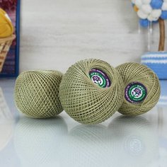 Пряжа ПНК им. С. М. Кирова Ирис 25гр. (ПНК), серо-бежевый - 6604, 100% мерсеризованный хлопок, 20 мотков, 25 г, 150 м.