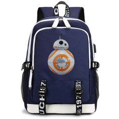 Рюкзак Звёздные войны (Star Wars) синий с USB-портом №9 Noname