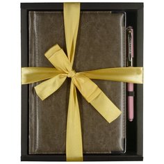 Набор подарочный Bruno Visconti "BOSS" (ежедневник полудатированный, серебряный срез, серый, А5 и ручка шариковая подарочная), Арт. 3-404/273-2