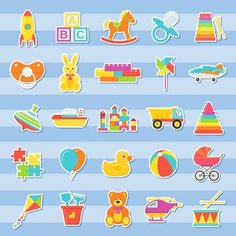 Наклейки стикеры Детские игрушки