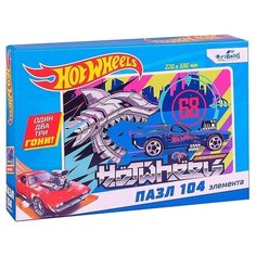Пазл Origami 104 детали, На время, Hot wheels в коробке (07072)