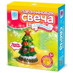 Фантазёр Парафиновая свеча с подсвечником "Ёлочка" (284202) разноцветный