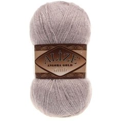 Пряжа Alize Angora Gold Simli (Ангора Голд Сим) 163 серая роза 20% шерсть, 5% металлик, 75% акрил 100г 500м 1шт