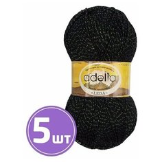Пряжа Adelia LEDA (215), черный, 5 шт. по 100 г