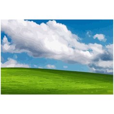Картина по номерам на холсте пейзаж поля из заставки windows xp - 2428