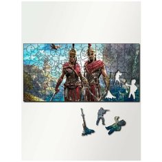 Пазл из дерева с фигурками, 230 деталей, размер 46х23 см игры Assassins Creed Odyssey - 4108 Puzzle Wood