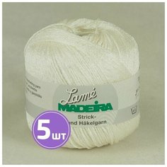 Пряжа MADEIRA Мадейра LAME классическая тонкая, вискоза/металлизированная нить, цвет 400 Бело-радужный, 175 м, 5 шт по 25 г