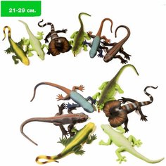 Игрушки резиновые фигурки-тянучки Ящерицы, 21-29 см. Антистресс / набор 6 шт. Denco Store