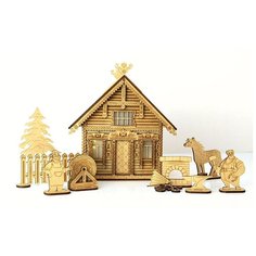 Домик-конструктор деревянный "Домик кузнеца" с подсветкой G I G A