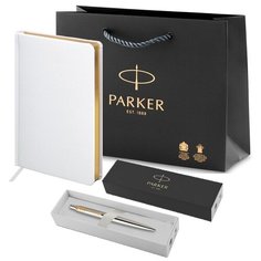 Подарочный набор: шариковая ручка Parker Jotter Essential, ежедневник А5 и фирменный пакет Паркер