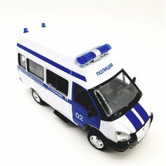 Машинка Газель Полиция пластик, открываются двери, инерционная , свет, звук, 19 см Play Smart