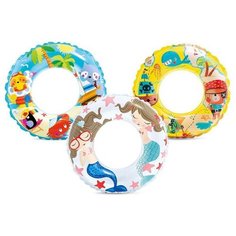 Круг надувной INTEX &quotTransparent Rings&quot (Забавные сюжеты), 3 вида в ассортименте, 6-10 лет, 61 см int59242NP