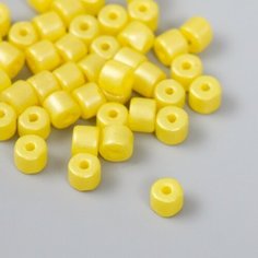 Бусины для творчества ТероПром 9358759 пластик цилиндр "Лимон" набор 20 гр 0,6х0,6х0,5 см Арт Узор
