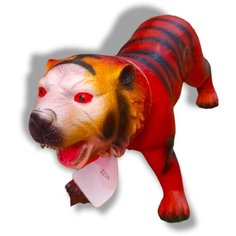 Игровая фигурка резиновая Тигр красный со звуком 30 см китай