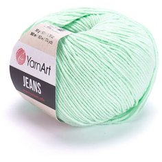 Пряжа YarnArt Jeans Ярнарт Джинс, 79 мятный, 55 % хлопок, 45 % акрил, 50 г, 160 м, 1 моток.