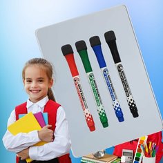 Маркеры на магнитах для магнитно-маркерной доски, набор 4 шт. (черный, зеленый, синий, красный) Семейный ритм