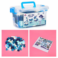 Конструктор пластиковый детский "Blue" блочный для малышей Oubaoloon 8619-2 (93 детали) в чемодане