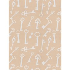 Отрезная ткань для мебели Ambesonne "Силуэты ключей" метражом для рукоделия и шитья, оксфорд, 155 см