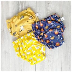 Трусики для приучения к горшку 6-ти слойные набор 3 шт. / тренировочные, многоразовые, впитывающие трусики подгузники размер 100 (M) Бамбуковый мишка