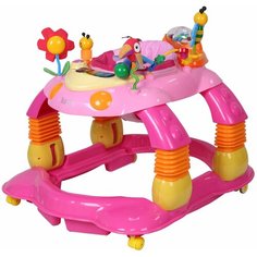 Ходунки детские Nuovita Letizia 3 в 1: ходунки, качалка, игровой центр (Rosa/Розовый)