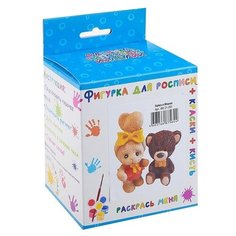 Фигурка для раскрашивания Творим вместе с красками и кистью №1/к Зайка и Мишка (ФК 21-201)
