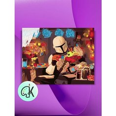 Картина по номерам на холсте Мандалорец - Рождество, 40 х 50 см КУЛЬТУРА ЦВЕТА