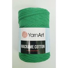 Пряжа шнур для вязания Macrame Cotton YarnArt(Макраме Коттон), 250гр/225м, цвет 759 изумруд, 80%хлопок,20%полиэстер, 1 бобина.