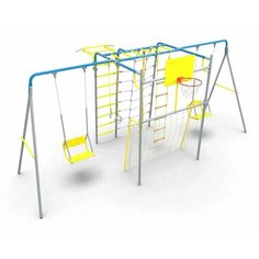 Физрук-К2 Rokids, цвет синий-серый, качели цепные и со спинкой