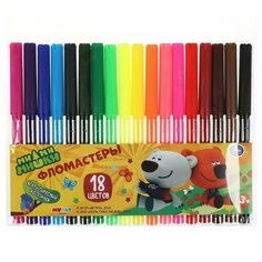 Фломастеры Ми-ми-мишки 18цв, круглые Opt Baza