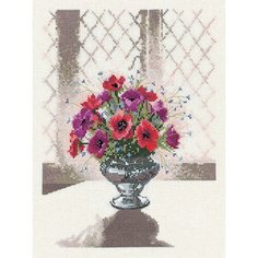 Цветы в серебряной вазе #WFSV656E Heritage Набор для вышивания 19.5 x 27 см Счетный крест