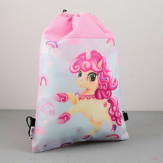 Сумка для обуви "Радужный единорог", нетканное полотно, размер 41х31 см Art Fox