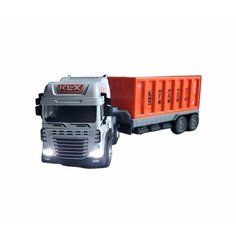 Машинка тягач контейнеровоз метал со светом и звуками инерция 30 см. 1:24 (KLX800-217) (Цвет: Белый) MSN Toys