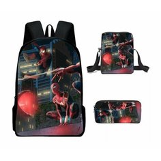 Рюкзак школьный " Человек паук" + Сумка через плечо+ Пенал ЭжЭн