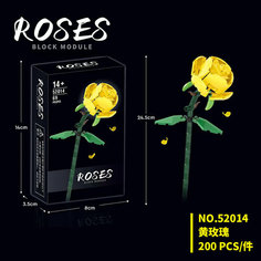 Конструктор набор Flowers Цветы Roses Желтая роза 69 деталей Планета конструкторов