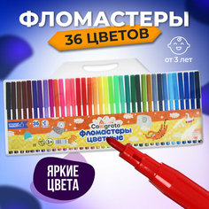 Фломастеры 36 цвета в блистере CALLIGRATA вентилируемый колпачок 1014665 5483638