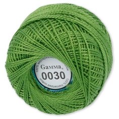 Пряжа "Gamma" Ирис 100% хлопок 10 шт. х10г 82м №0030 травяной