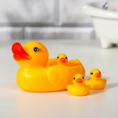 Набор игрушек для купания Утки мыльница, игрушки 3 шт. р-р 11,5 см Denco Store
