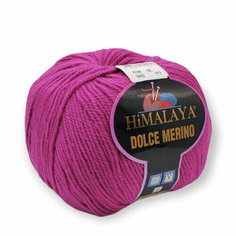 Пряжа HiMALAYA "DOLCE MERİNO" 50% Шерсть мериноса, 50% Микрофибра, 100гр/230м, (59402 Фуксия) 1 упаковка (10 мотков)