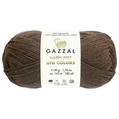 Пряжа Gazzal Happy feet Uni Colors коричневый (3557), 75%мериносовая шерсть/25%полиамид, 165м, 50г, 3шт