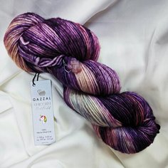 Пряжа Gazzal Unicorn 100% меринос супервош Цвет 1358 фиолетовый