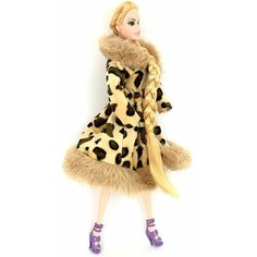 Кукла шарнирная для девочек Ainimi в шубе, руки на шарнирах, 30 см Нет бренда