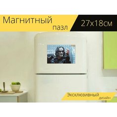 Магнитный пазл "Ворона, игрушка, фигурка" на холодильник 27 x 18 см. Lots Prints